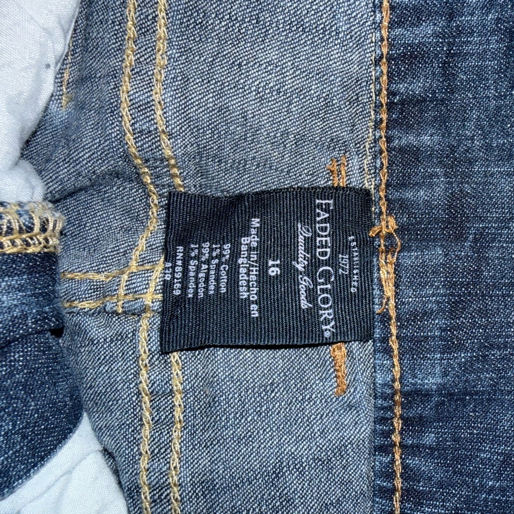 Faded Glory Jeans in Dark Indigo with Gold Stitching